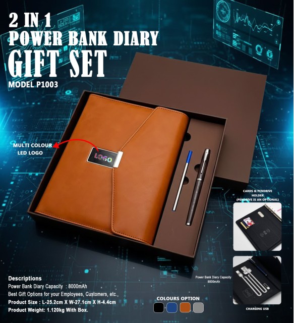 2 IN 1 POWER BANK DIARY GIFT SET